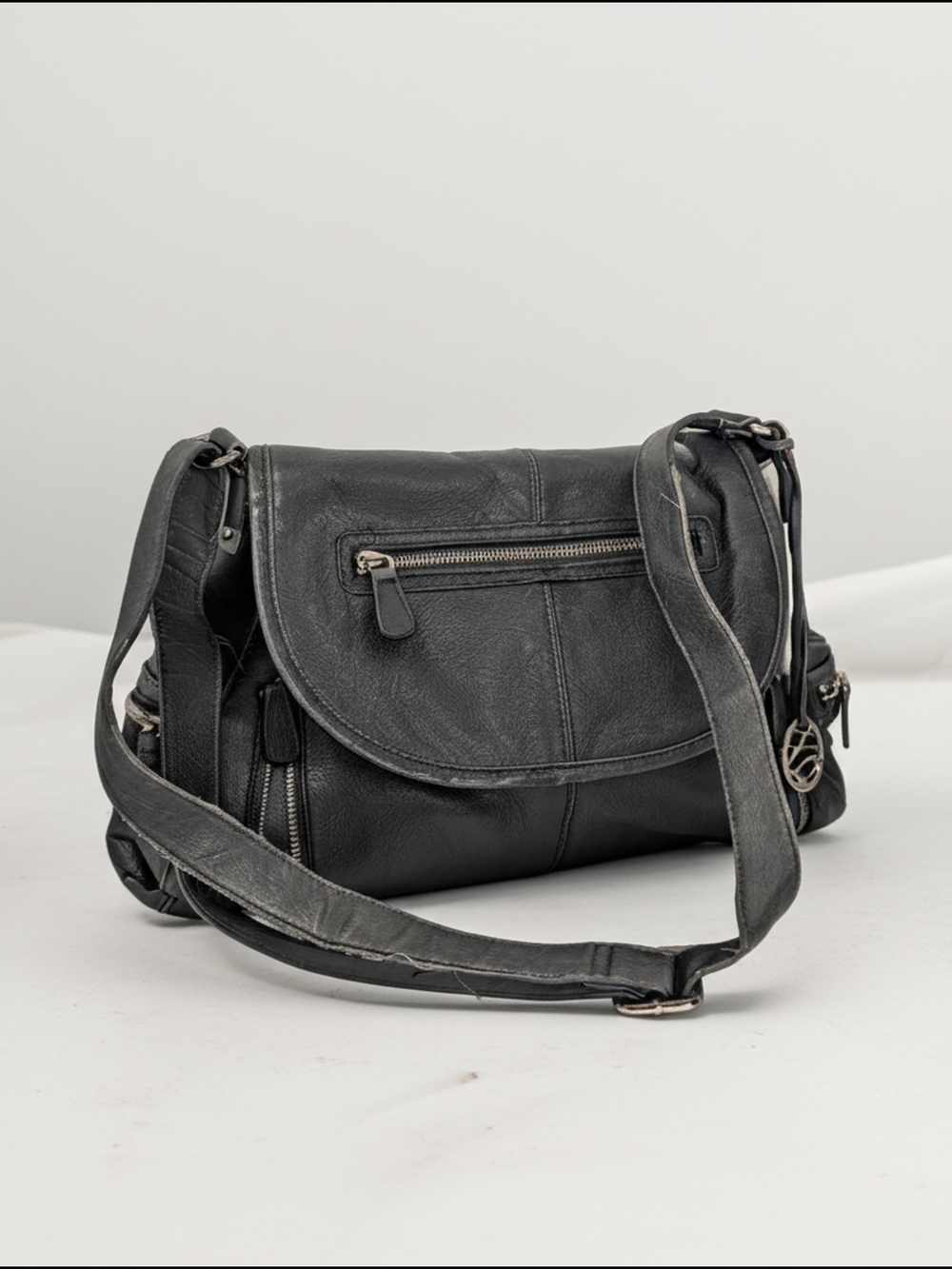 Style & Co. Dark grey Leather Shoulder Crossbody Bag